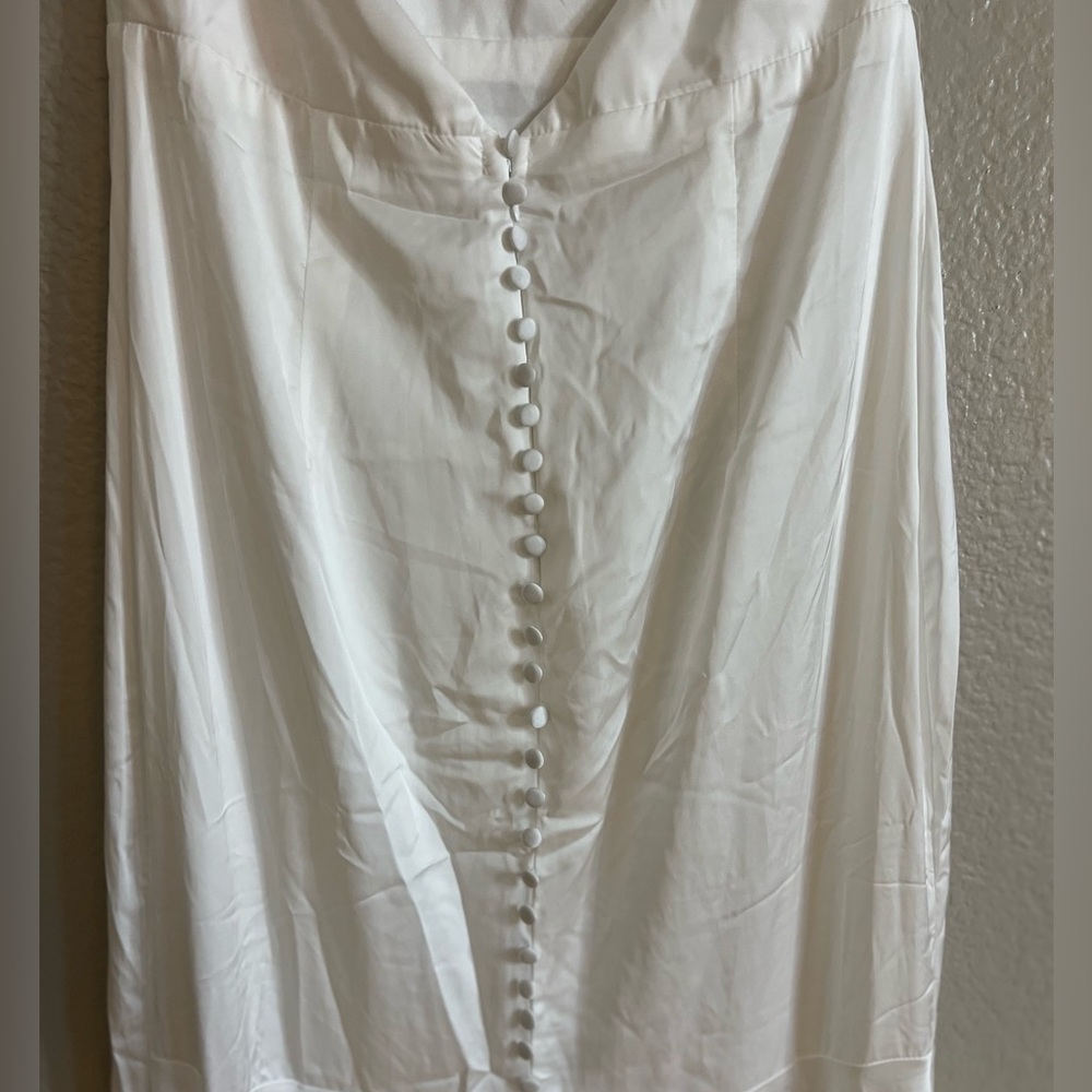 Eternity Together White Satin Halter Mermaid Maxi Dress - Picture 5 of 8
